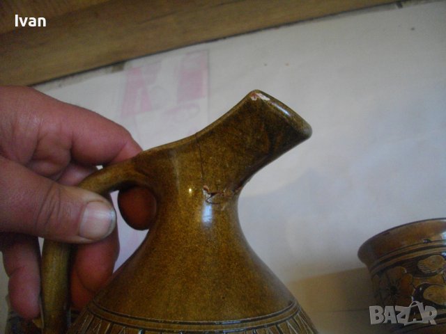 Нов Кипърски Глинен Сервиз За Вино-Ръчно Рисуван-Битов Интериор, снимка 12 - Сервизи - 39726655