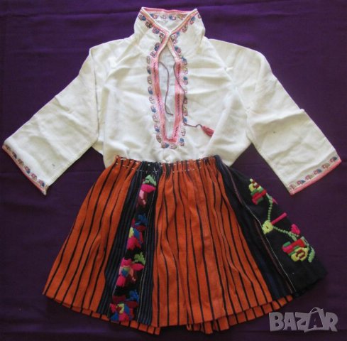 19 век Фолк Арт Детски Костюм ръчна бродерия