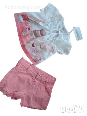 Комплект  от две части за момиче в розово, снимка 2 - Детски комплекти - 37784604