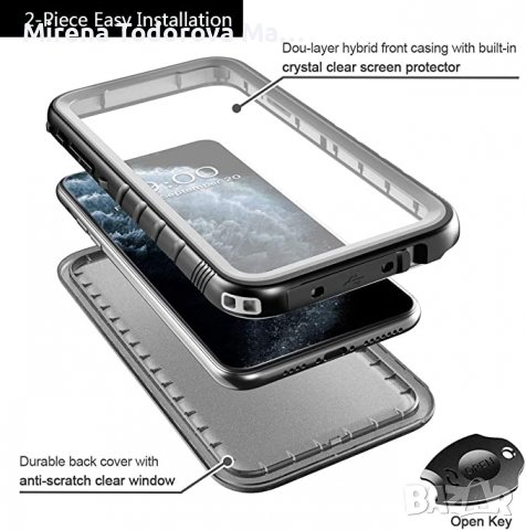 Водоустойчив калъф  iPhone 11 Pro Max5.8,  Pro Max 6,5 инча, снимка 3 - Калъфи, кейсове - 38331686