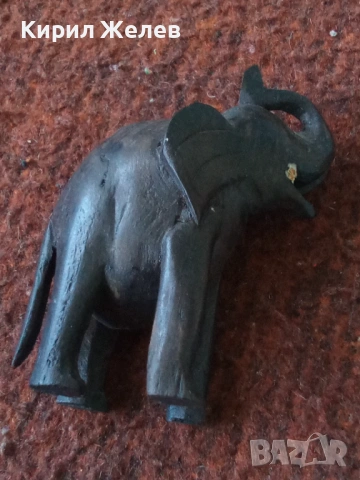 Дървена африканската фигурка от абанос на 🐘 слон 53703, снимка 3 - Колекции - 53474245