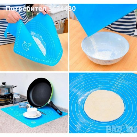 Силиконова подложка за месене, точене и печене на тесто, снимка 6 - Прибори за хранене, готвене и сервиране - 39955821