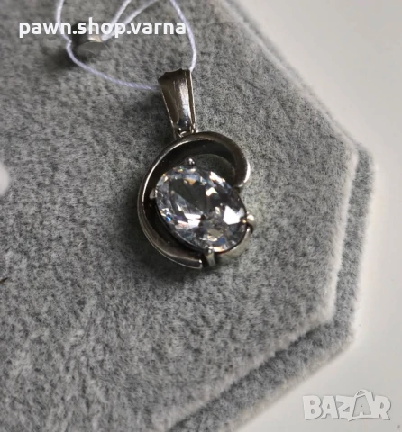 Нова сребърна висулка с камък – 925 проба, снимка 3 - Колиета, медальони, синджири - 50868317