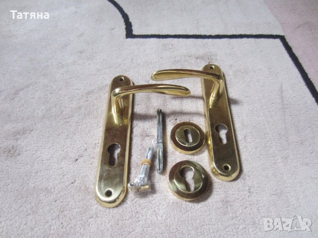 месингови  дръжки за врати  с опция заключване,СВЕЩНИЦИ И АПЛИК  ОТ МАСИВЕН МЕСИНГ, снимка 4 - Интериорни врати - 28891455