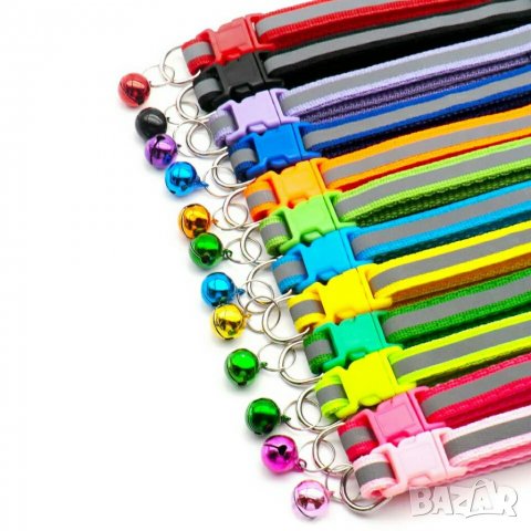 Нашийници за малки кчета и котки със светлоотразителна лента. Каишка/ Нашийник за малко куче и котка, снимка 15 - За кучета - 32880448