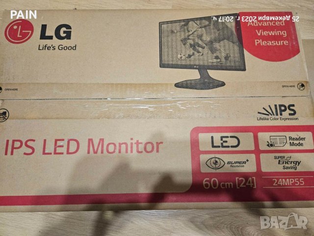 Монитор LG IPS 24 Full HD, снимка 8 - Монитори - 43545389