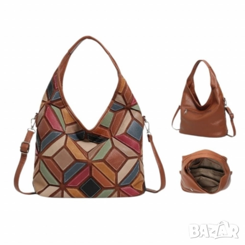 Дамска чанта с уникален пачуърк дизайн, снимка 2 - Чанти - 51883974