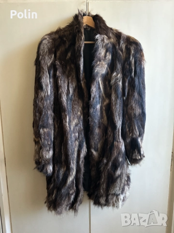 Дълго палто от естествен косъм, снимка 1