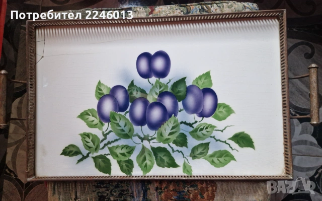 Стар антикварен поднос за сервиране, снимка 4 - Антикварни и старинни предмети - 53212633