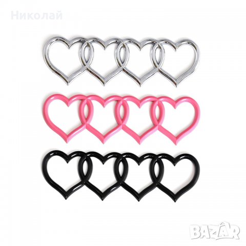 Емблема , лого за ауди 4 сърца , Audi сърце , снимка 2 - Аксесоари и консумативи - 39010552