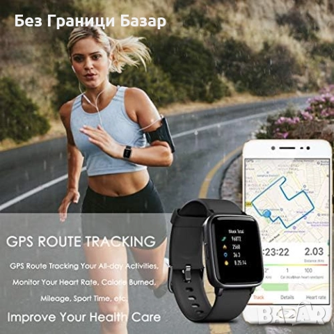 Нов водоустойчив смарт часовник 1.3'' дисплей, Bluetooth тракер, мониторинг на пулс и калории, снимка 5 - Смарт гривни - 52774010