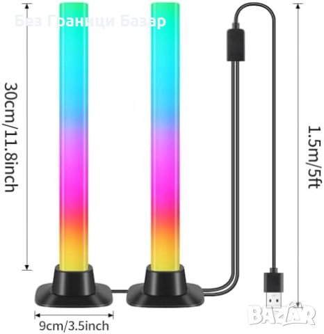 Нови Гейминг RGB Ленти 30CM Смарт Управление Музикален Режим, снимка 2 - Други - 43666678