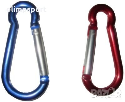 Карабинер 2 броя в комплект. Цвят: различни цветове. Р-ри на карабинерите: 7.5см. Изключително леки.