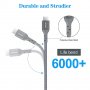  JYDMIX USB C към USB C кабел, PD 3.0 - 20 V/3 A 60 W, 2 метра, найлонова оплетка, бързо зареждане, снимка 5