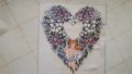 схема и конци за малко гобленче " Сърце с цветя ", снимка 1 - Гоблени - 44873299