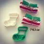 Коледен чорап в кръпки пластмасов резец форма фондан тесто бисквитки, снимка 1 - Форми - 26762891