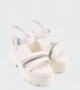 Дамски сандали с масивна платформа и декоративен акцент – 1055 WHITE, снимка 2