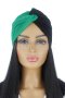 Тюрбан - туист за коса в черно и зелено, снимка 1 - Аксесоари за коса - 40510994