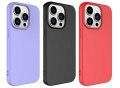 Apple iPhone 14 / 14 Pro / 14 Plus / Max - Силиконов Кейс Гръб с Велур, снимка 1 - Калъфи, кейсове - 38284913