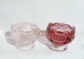 Свещници розово стъкло , снимка 8