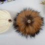 дамска шапка зимна голям естествен пух лисица тик так копче и се сваля, снимка 16