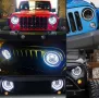 КТ LED Фарове 200W 7 Инч Фарове за Lada Niva Jeep Wrangler Cherokee KJ, снимка 8