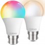 2 броя интелигентни смарт LED крушки B22 WiFi 9W 850Lm App 16млн цвята, снимка 1 - Крушки - 33673912