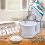 Миксер с купа, 500W, 5 скорости, Бял/ Син, снимка 1