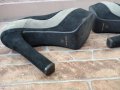 Стилни дамски велурени обувки с токчета, снимка 3