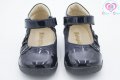 №18, -82% Официални обувки за момиче в тъмно синьо с 3 пеперудки, снимка 3
