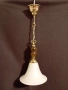 Красив полилей с бял стъклен абажур, снимка 1