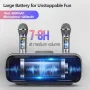Караоке тонколона с 2 микрофона Bluetooth система акумулаторни, снимка 3