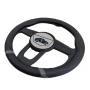 Калъф за волан Automat 38см еко кожа – противоплъзгащ спортен дизайн, Сив конец, снимка 2
