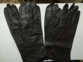 Дълги тъмно кафяви дамски ръкавици естествена кожа, снимка 4