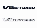 Емблема стикер V8 BITURBO лого за Mercedes В8 Битурбо - Черен гланц / Хром, снимка 1