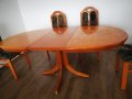 Масивна елепсовида трапезна маса изроботена от масивна дървесина с цвят череша. Комплект с 6 броя ст, снимка 17