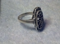 Стар Английски Скъпоценен СРЕБЪРЕН ПРЪСТЕН Сребро 925 с МАРКАЗИТИ, снимка 2