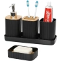 Комплект аксесоари за баня 5 части с табла Cheffinger – диспенсър, чаша, сапунерка и поставка, снимка 1