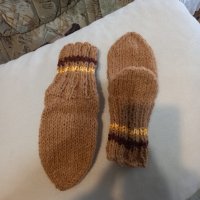 Ръчно плетени детски чорапи от вълна. Дължина на ходилото 16 см., снимка 2 - Чорапи - 39788467