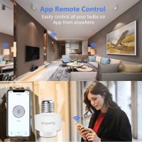 Smart WiFi фасунга E27, APP управление, съвместима с Alexa, гласово управление, снимка 4 - Друга електроника - 35341179