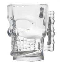 Уникална стъклена халба във форма на Череп, снимка 4 - Чаши - 43126700