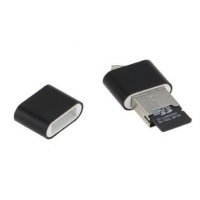 Cardreader Четец на карти Digital One SP00166 SY-T62 mini за MicroSD карти на USB черен, снимка 1 - Друга електроника - 32316852