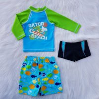 Детски бански и плажна блуза 9-12 месеца