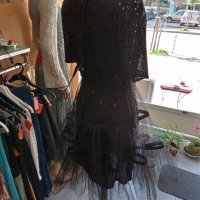 Класическа права черна рокля, снимка 4 - Рокли - 36712320