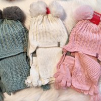 Зимен комплект шапка, шал и ръкавички 1-4г., снимка 1 - Шапки, шалове и ръкавици - 43309858