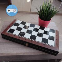 Шах и табла комплект в дървена кутия, снимка 6 - Шах и табла - 28582759