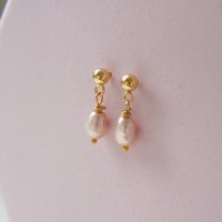 Обеци с естествени перли в розов цвят, снимка 1 - Обеци - 27468167