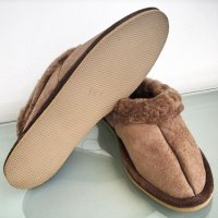 Дамски домашни обувки пантофи топлинки естествена кожа, снимка 4 - Пантофи - 32923847