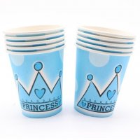 принц prince 10 бр картонени чаши чашки парти рожден ден кръщене, снимка 1 - Чаши - 26600662