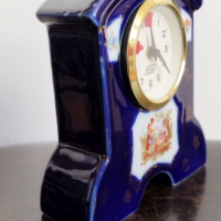 Стар порцеланов анимиран настолен часовник, снимка 4 - Антикварни и старинни предмети - 44912107